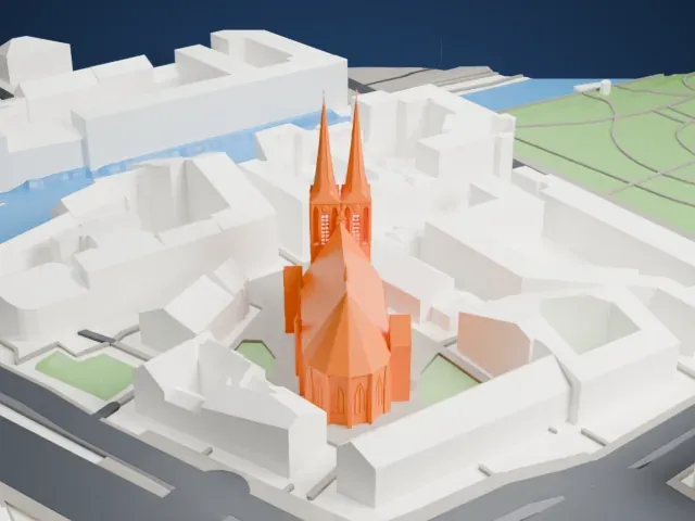 St. Nicholas Church, Berlin model, East view