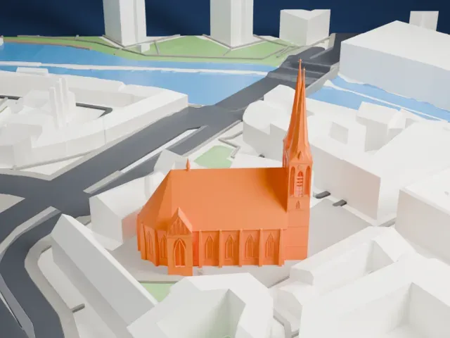 St. Nicholas Church, Berlin model, North view