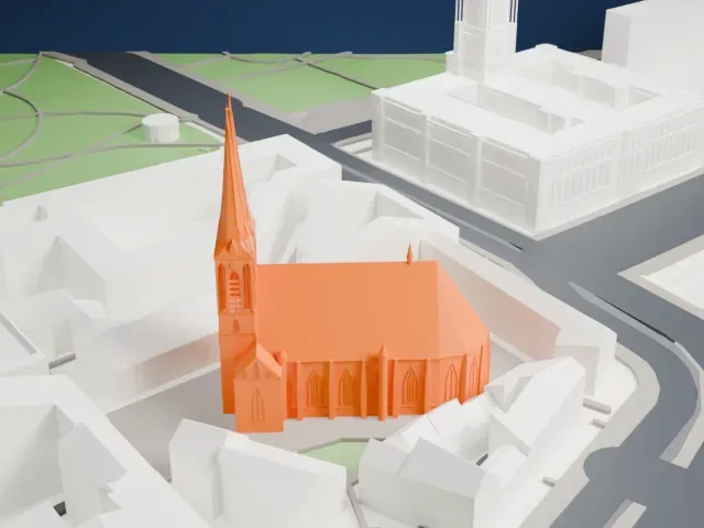 St. Nicholas Church, Berlin model, South view