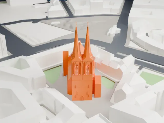 St. Nicholas Church, Berlin model, West view