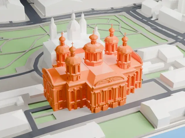 St. Nicholas Naval Cathedral model, South view