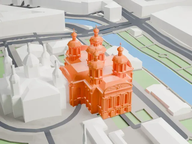 St. Nicholas Naval Cathedral model, West view