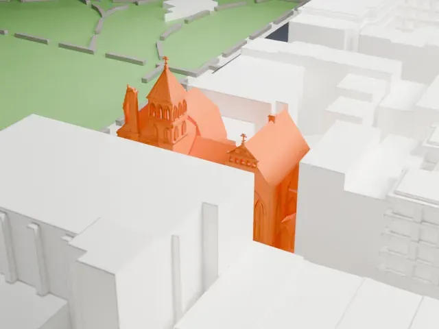 St. Nicholas of Myra Church model, North view