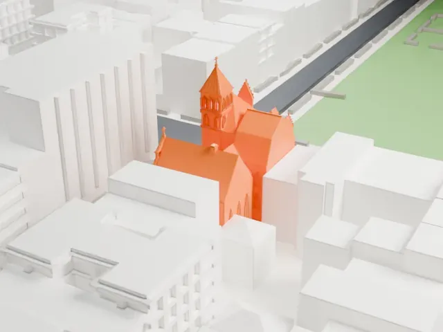 St. Nicholas of Myra Church model, West view