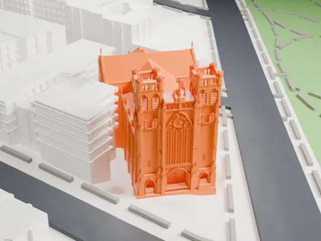 St. Nicholas of Tolentine Church, Bronx model, East view