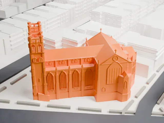 St. Nicholas of Tolentine Church, Bronx model, North view