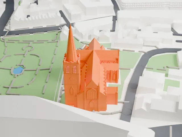 St Patrick's Cathedral, Dublin model, West view