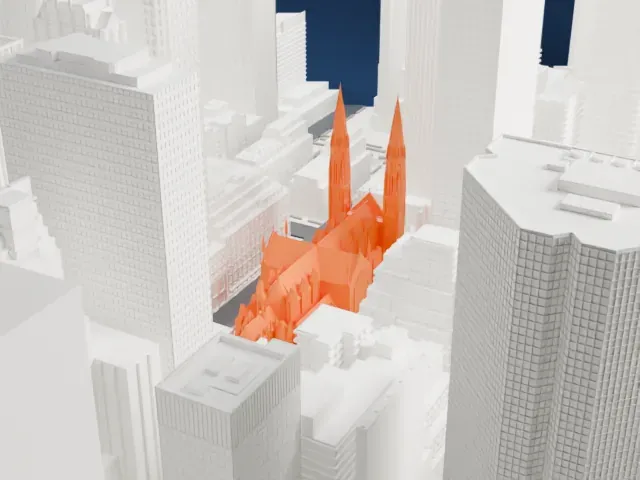 St. Patrick's Cathedral model, East view