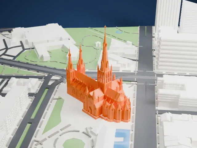 St Patrick's Cathedral, Melbourne model, East view