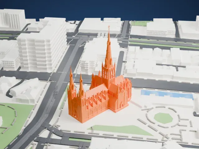 St Patrick's Cathedral, Melbourne model, South view