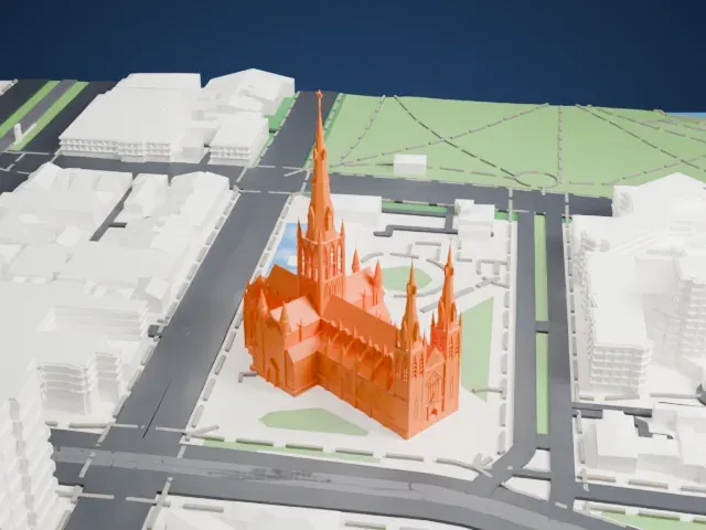 St Patrick's Cathedral, Melbourne model, West view
