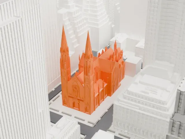 St. Patrick's Cathedral model, West view