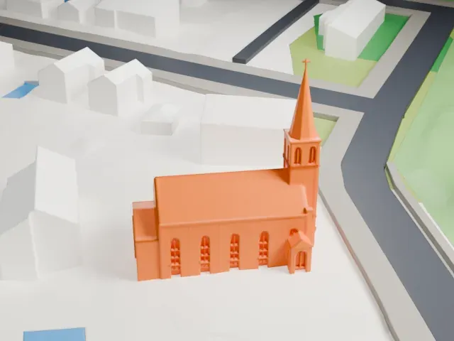 St. Patrick's Church, Staten Island model, North view