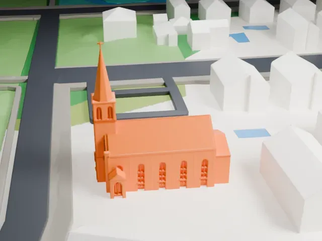 St. Patrick's Church, Staten Island model, South view