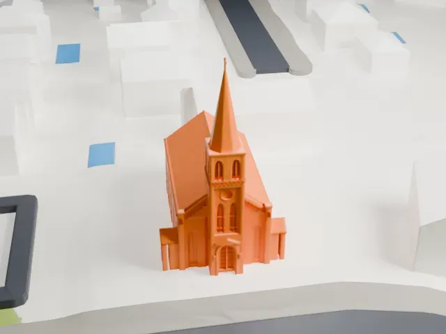 St. Patrick's Church, Staten Island model, West view