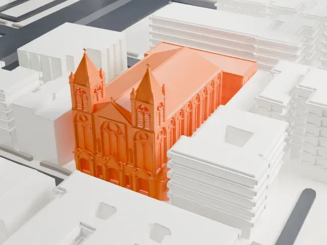 St. Paul Church model, South view