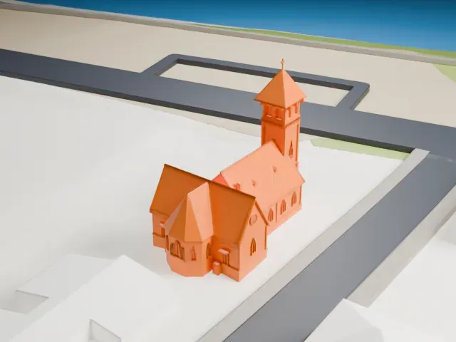 St. Paul's Anglican Church model, East view