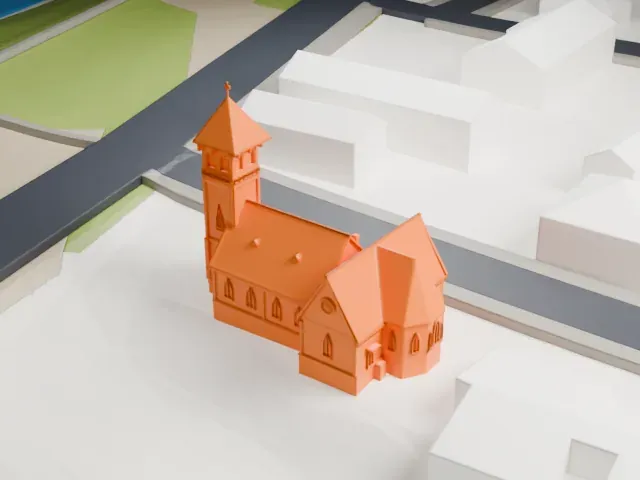 St. Paul's Anglican Church model, South view