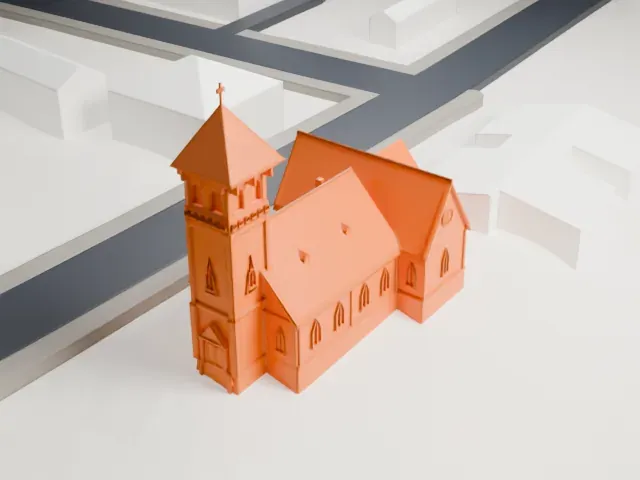 St. Paul's Anglican Church model, West view