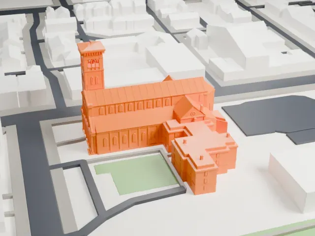 St. Paul's Basilica model, South view