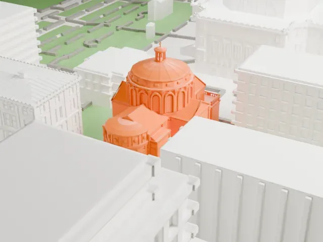 St. Paul's Chapel, Columbia University model, East view