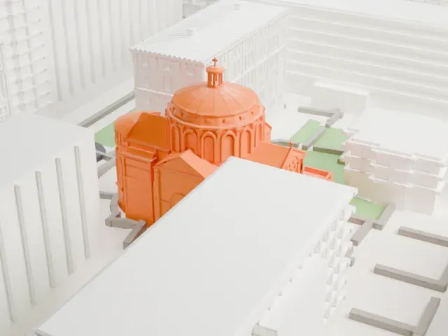 St. Paul's Chapel, Columbia University model, North view