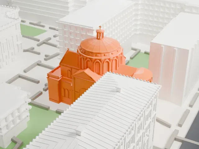 St. Paul's Chapel, Columbia University model, South view