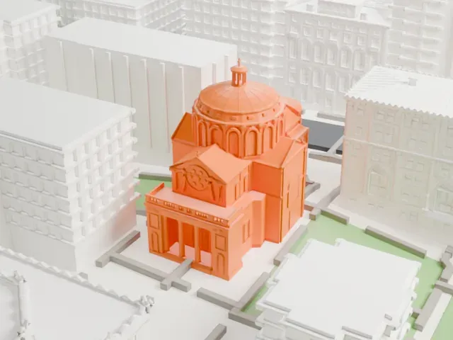 St. Paul's Chapel, Columbia University model, West view
