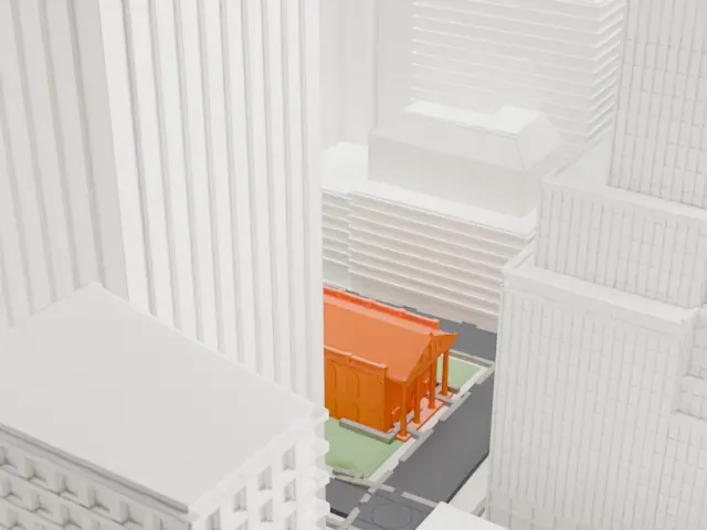 St. Paul's Chapel model, South view