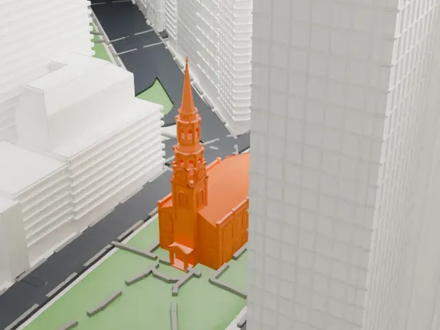 St. Paul's Chapel model, West view