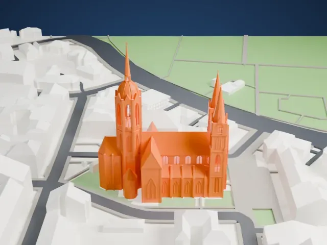 St. Paul's Church, Munich model, North view