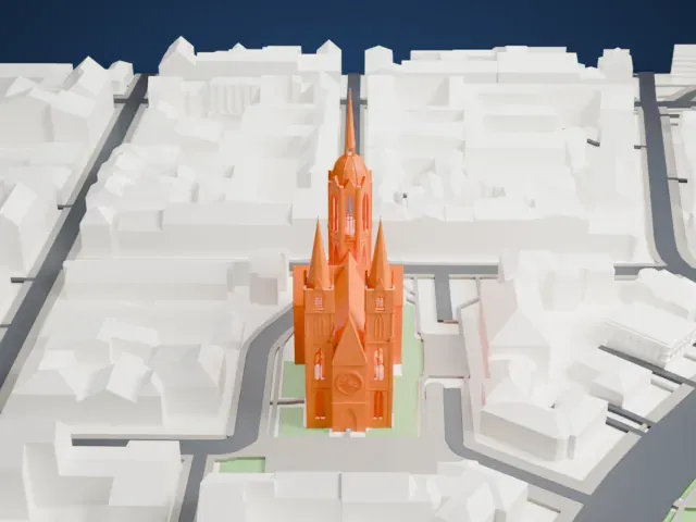 St. Paul's Church, Munich model, West view