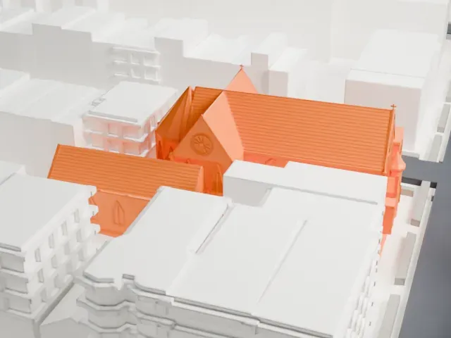 St. Paul's Episcopal Church, Brooklyn model, North view