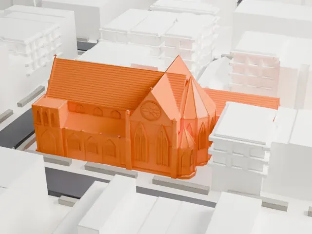 St. Paul's Episcopal Church, Brooklyn model, South view