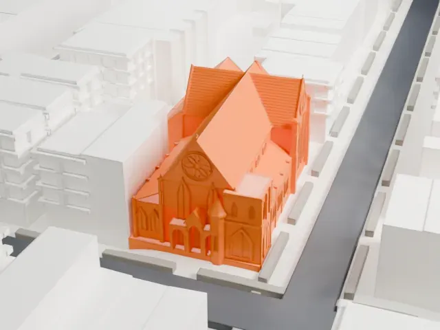 St. Paul's Episcopal Church, Brooklyn model, West view