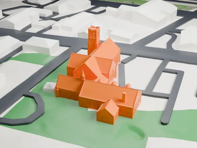 St. Paul's Episcopal Church, Englewood model, East view