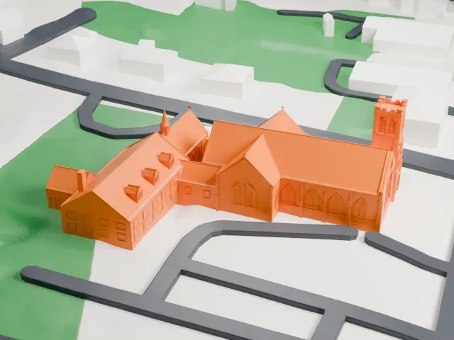 St. Paul's Episcopal Church, Englewood model, North view
