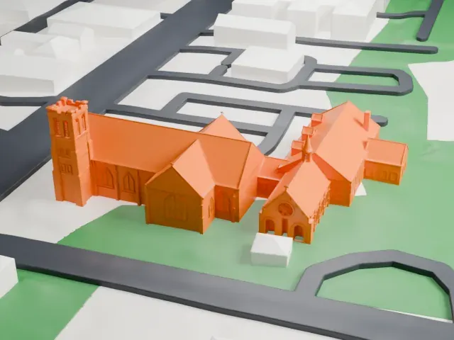 St. Paul's Episcopal Church, Englewood model, South view