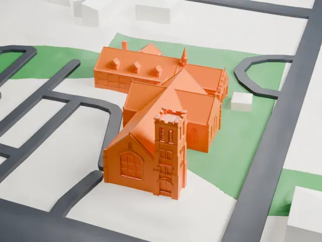 St. Paul's Episcopal Church, Englewood model, West view