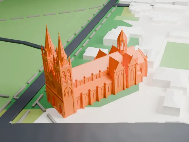 St Peter's Cathedral, Adelaide model, East view