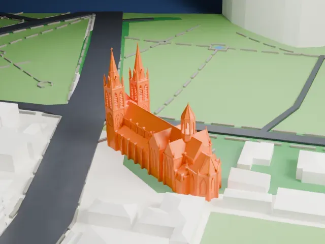 St Peter's Cathedral, Adelaide model, North view