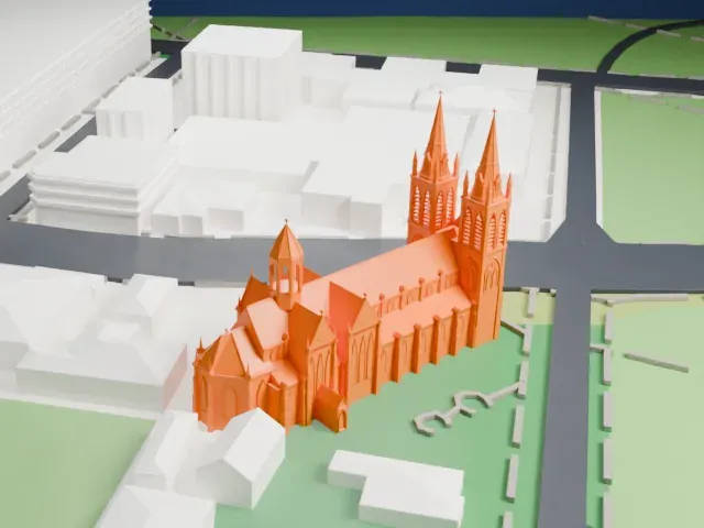 St Peter's Cathedral, Adelaide model, West view