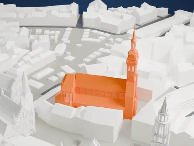 St. Peter's Church, Munich model, North view