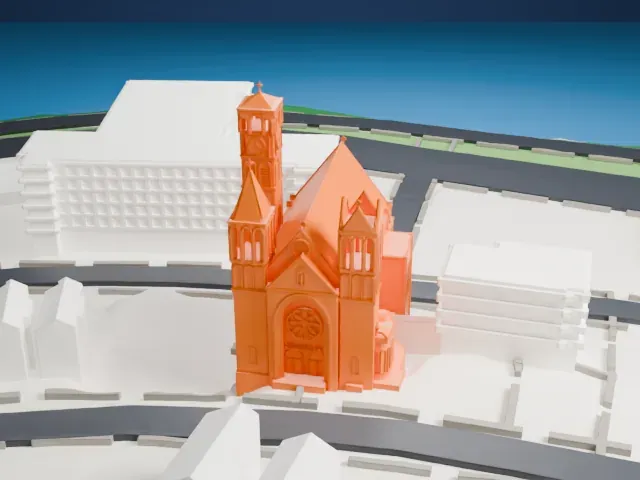 St. Peter's Church, Staten Island model, South view