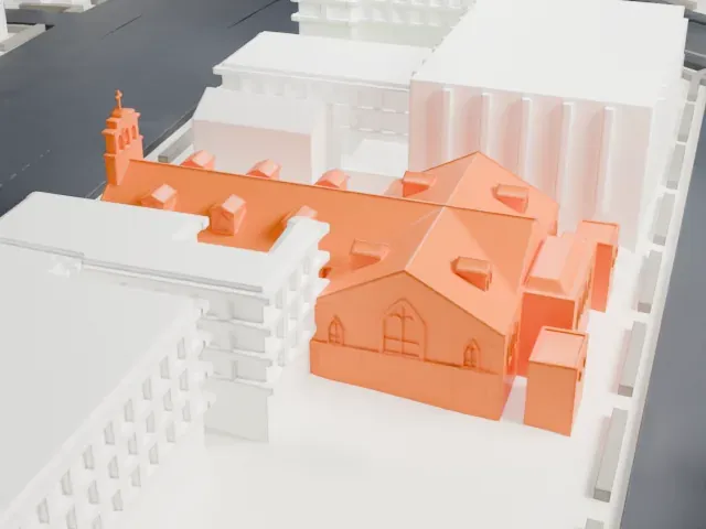 St. Philip Neri's Church, Bronx model, North view
