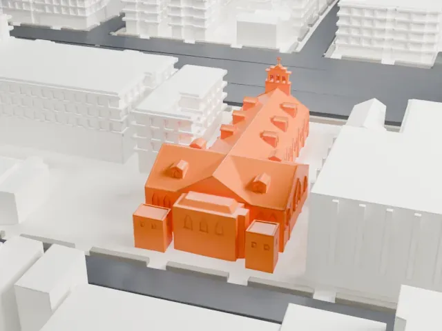 St. Philip Neri's Church, Bronx model, West view