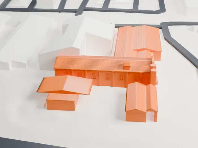 St. Philip's in the Hills model, West view