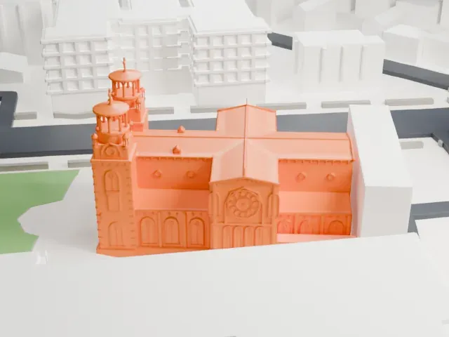 St. Raymond's Church, Bronx model, West view