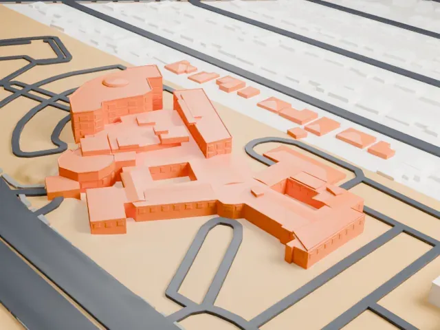 St. Rose Dominican Hospital - Rose de Lima Campus model, East view