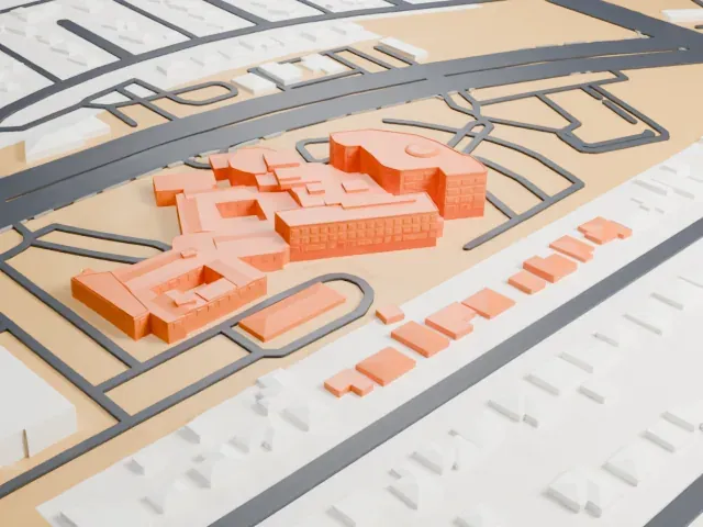 St. Rose Dominican Hospital - Rose de Lima Campus model, North view